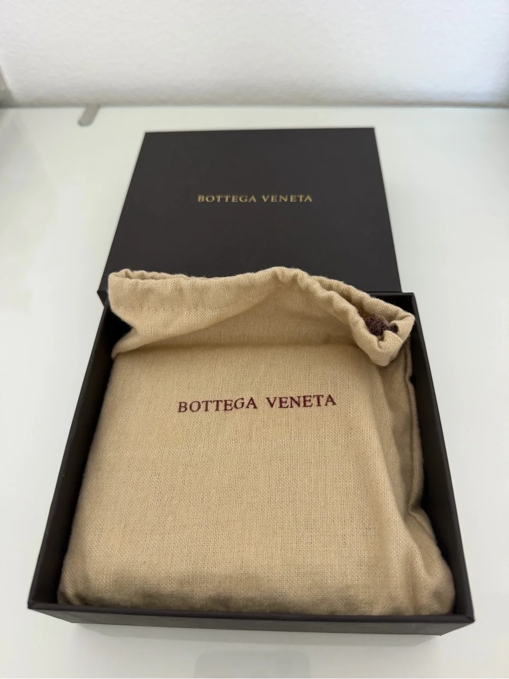 Bottega Veneta Woven bi-fold wallet with Silver Plaid Stitching brand new